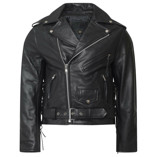 Men Classic Motorcycle Genuine Leather Lace Brando Jacket Men Classic Motorcycle Genuine Leather Lace Brando Jacket