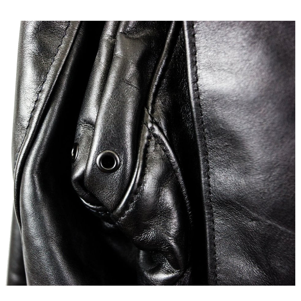 Men Classic Racer Leather Motorcycle Jacket Plain