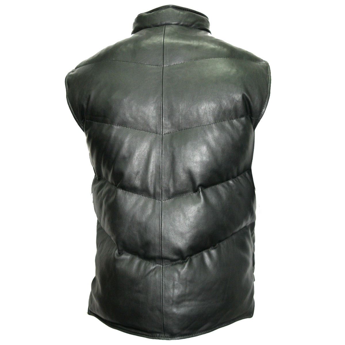 Men Gilets Body Warmer Leather Waistcoat Utility Leather Vest For Sale back view