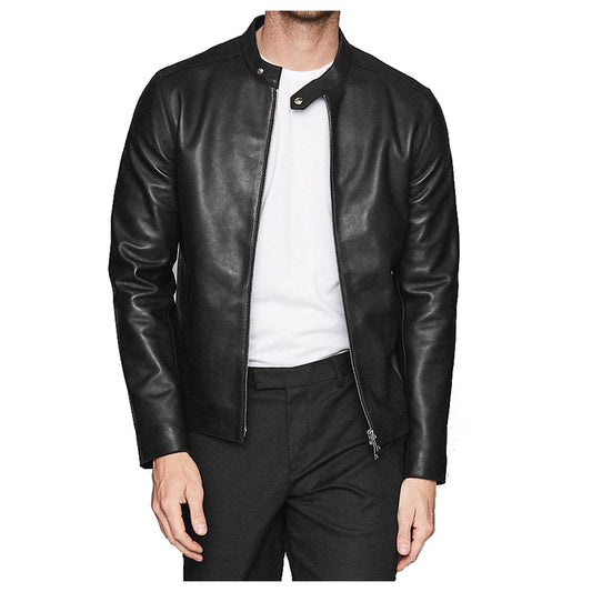 Men Leather Cafe Racer Jacket Men Leather Cafe Racer Jacket