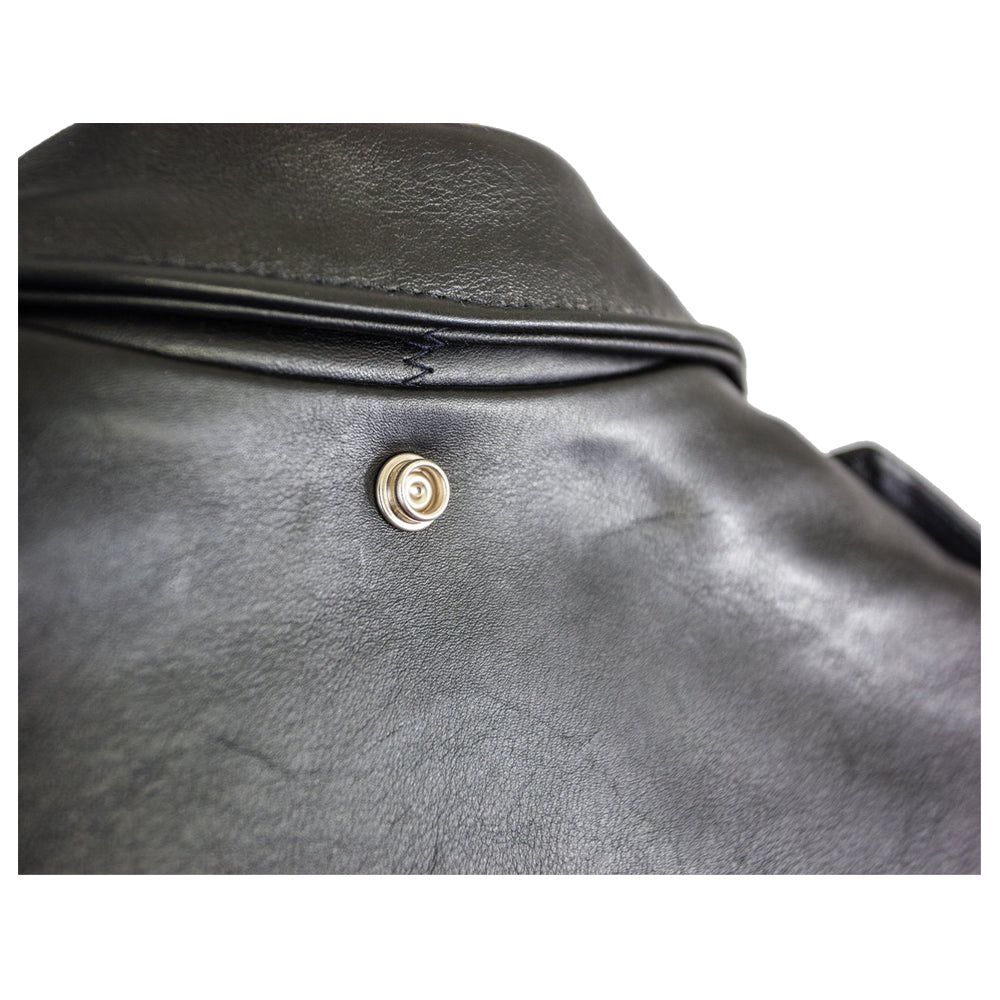 Men Motorcycle Classic Retro Leather Jacket Black Stunning