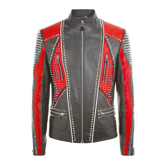 Men Studded Designer Leather Jacket Men Studded Designer Leather Jacket