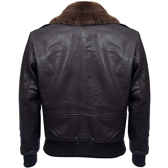 Men's Air Force A2 Pilot Aviator Leather Flight Bomber Jacket