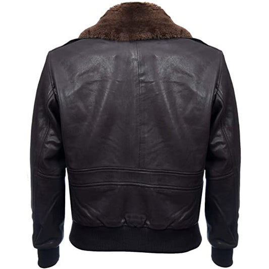 Men's Air Force A2 Pilot Aviator Leather Flight Bomber Jacket