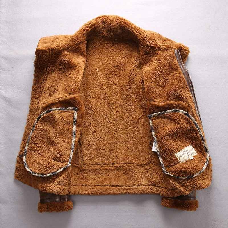 Men's B3 Military Sheepskin Shearling Bomber Jacket