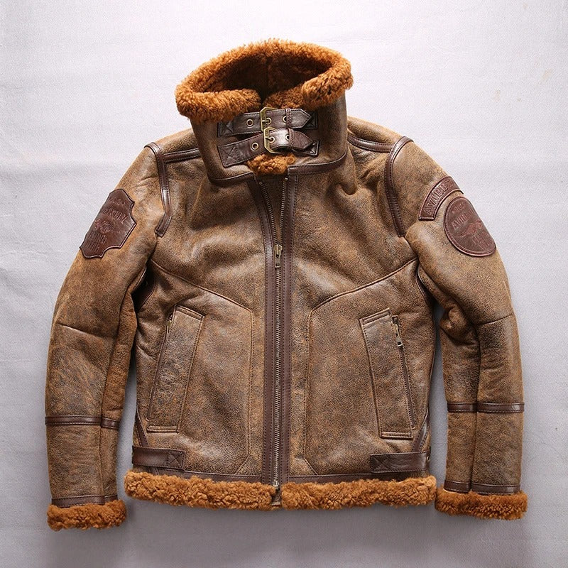 Men's B3 Military Sheepskin Shearling Bomber Jacket