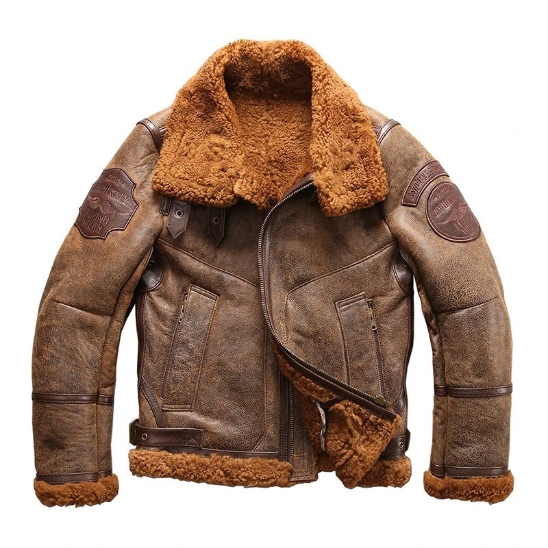 Men's B3 Military Sheepskin Shearling Bomber Jacket