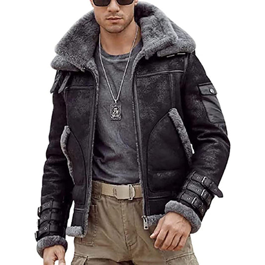 Men's B3 RAF Aviator Bomber Shearling Leather Jacket Men's B3 RAF Aviator Bomber Shearling Leather Jacket