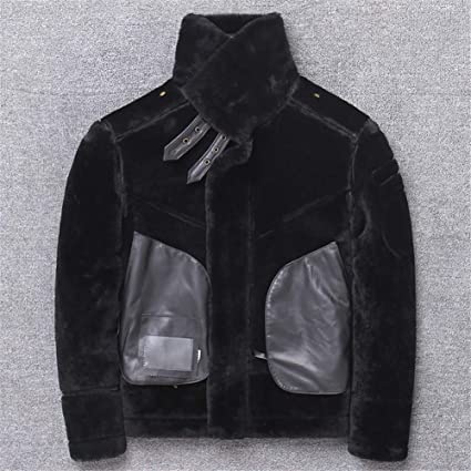 Men's Black Shearling Aviator Jacket
