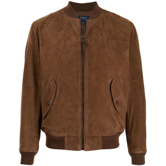 Men's Brown Suede Leather Bomber Jacket Men's Brown Suede Leather Bomber Jacket