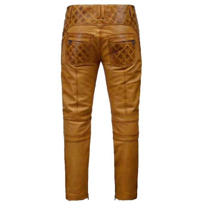 Men's Burnt Brown Leather Pant