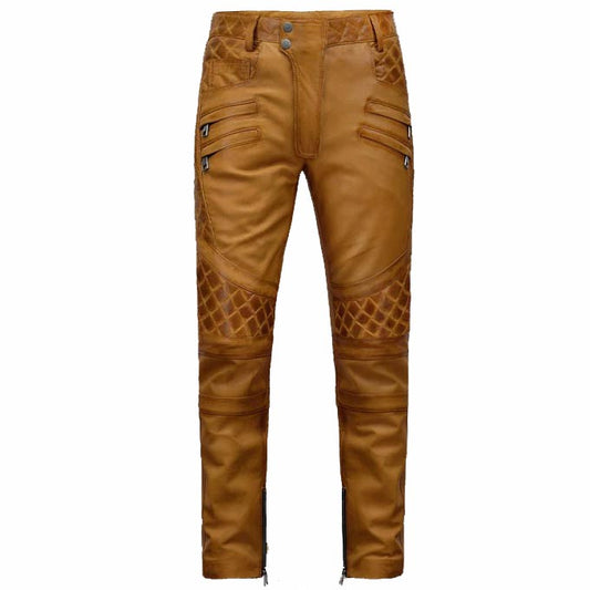 Men's Burnt Brown Leather Pant Men's Burnt Brown Leather Pant