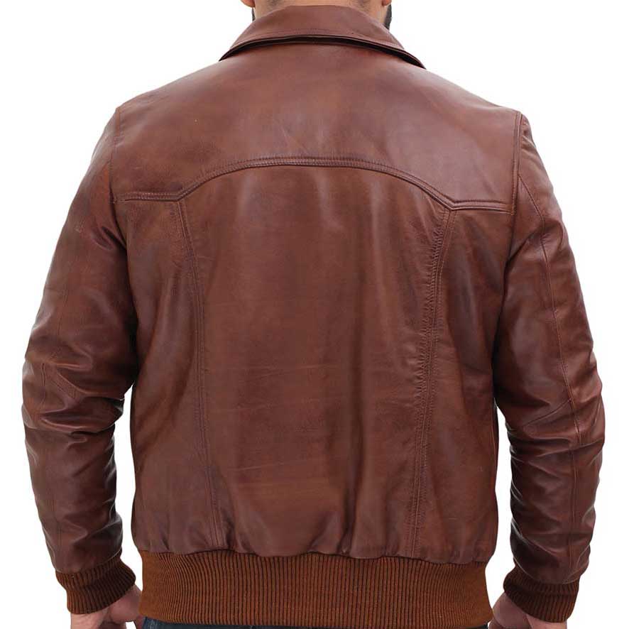 Mens Dark Brown Bomber Jacket