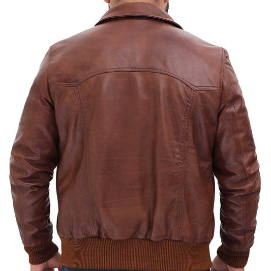 Mens Dark Brown Bomber Jacket