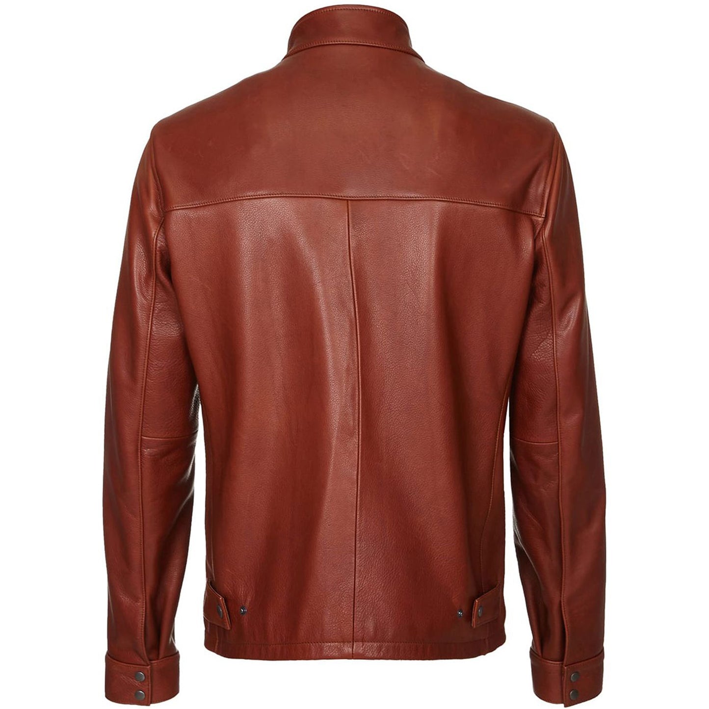 Men's Dark Brown Plain Biker Cafe Racer Jacket