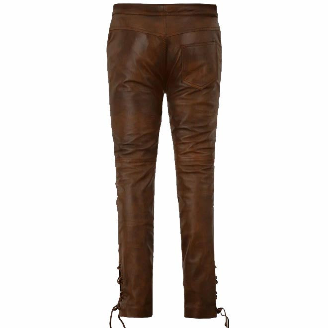 Men's Lace Up Cowboy Leather Pant