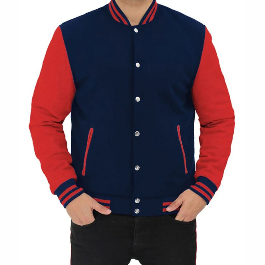 Men's Red and Blue Varsity Baseball Jacket