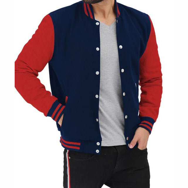 Men's Red and Blue Varsity Baseball Jacket