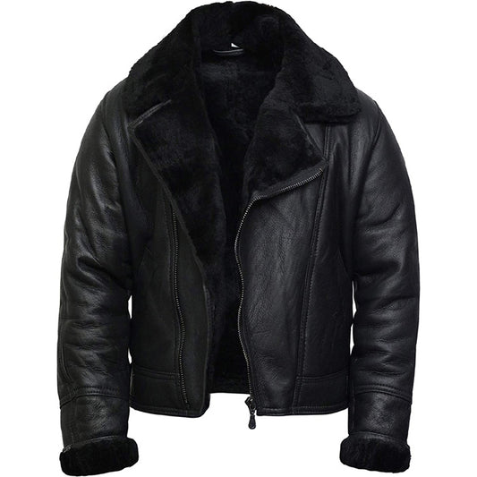 Men's Shearling Sheepskin Leather Aviator Pilot B3 Bomber Jacket Men's Shearling Sheepskin Leather Aviator Pilot B3 Bomber Jacket