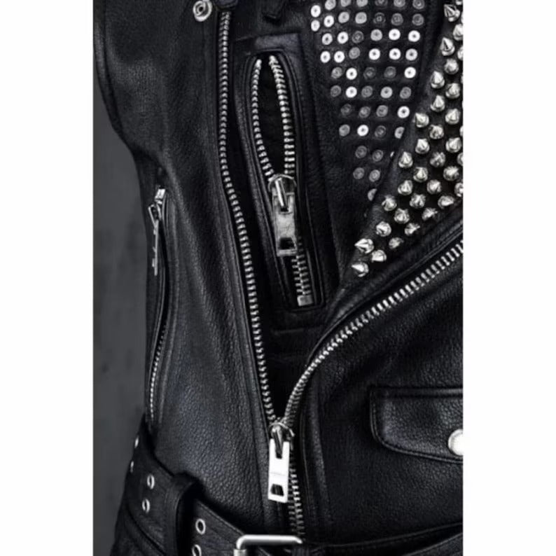 Mens Studded Leather Vest
