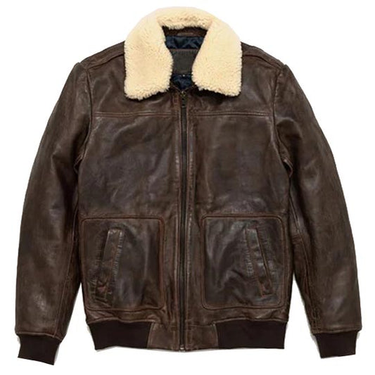 Mens Vintage A2 Brown Leather Shearling Bomber Jacket Mens Vintage A2 Brown Leather Shearling Bomber Jacket