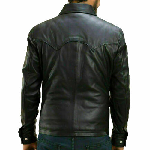 Trendy Style Lambskin Leather Shirts For Men