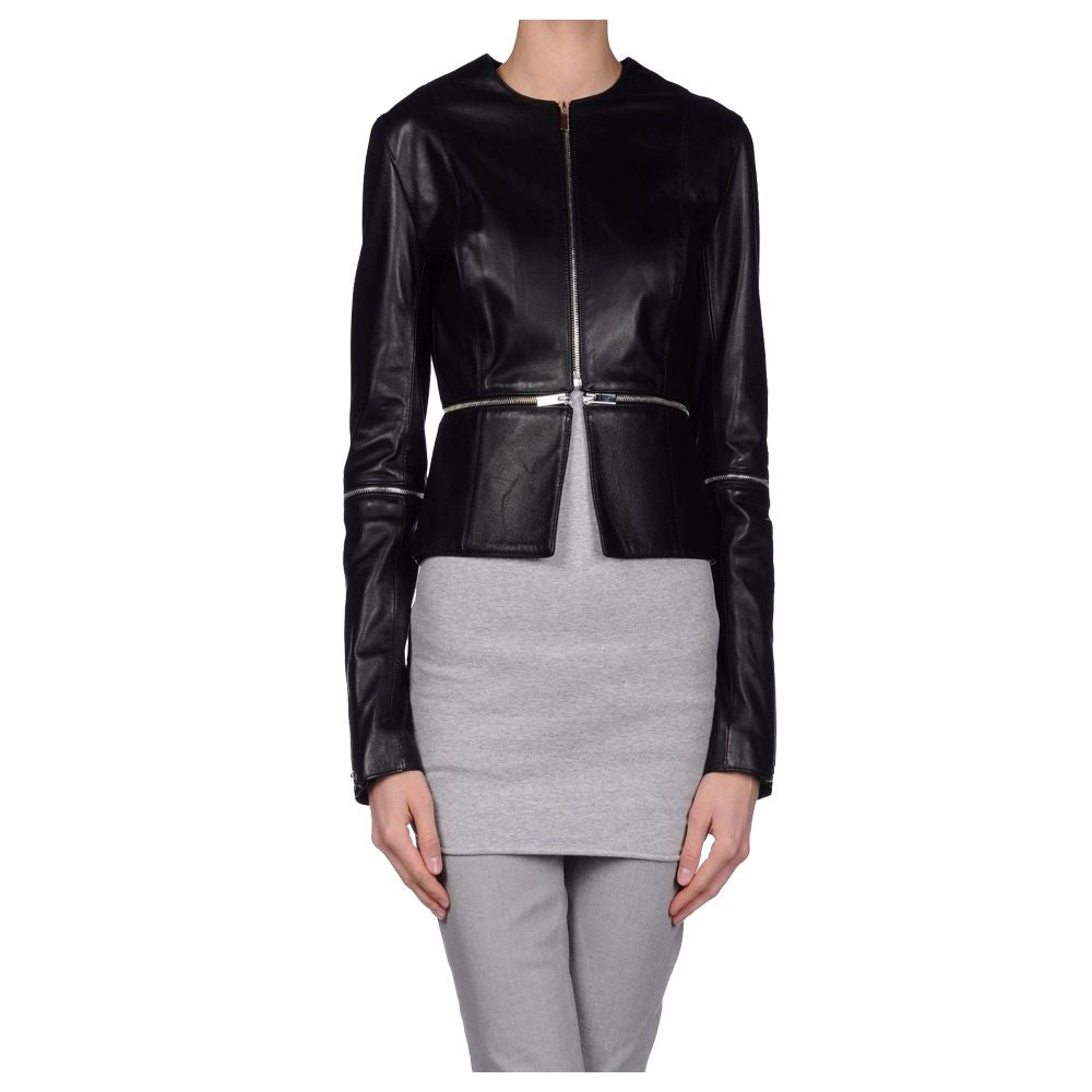 Winter Women Zipper Motorcycle Leather Jacket