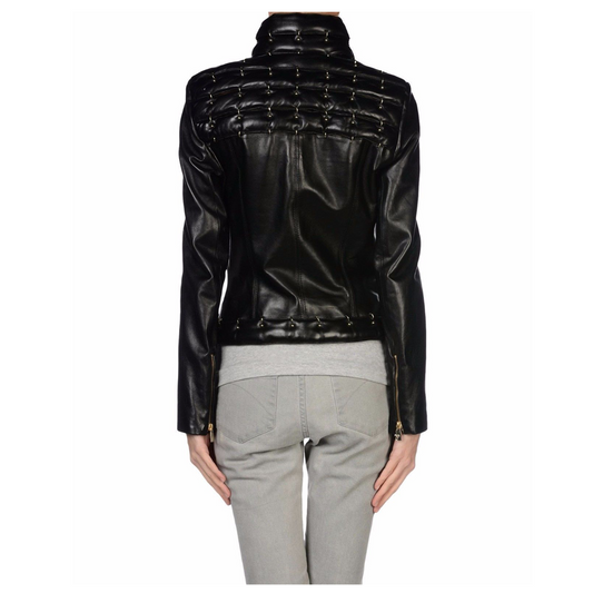 Women Genuine Leather Motorcycle Fashion Jacket