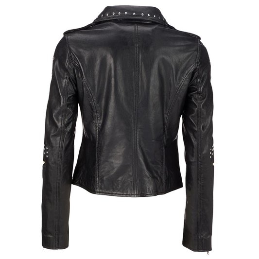 Women Party Rock Star Black Fashion Leather Jacket