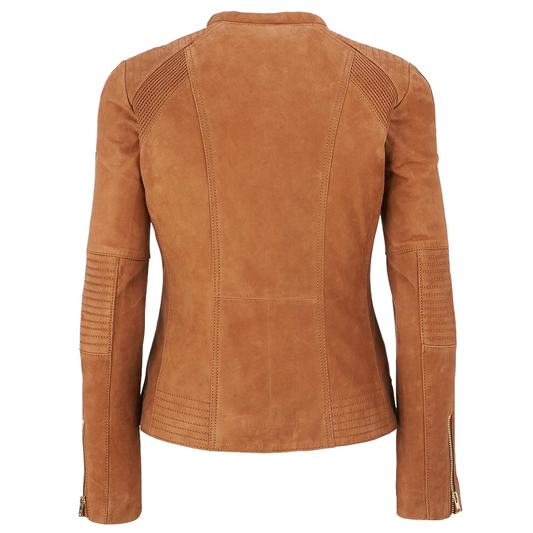 Women's Genuine Lambskin Suede Motorcycle Jacket