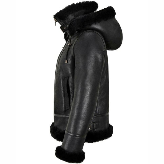 Women's B3 Bomber Classic Shearling Jacket with Hood