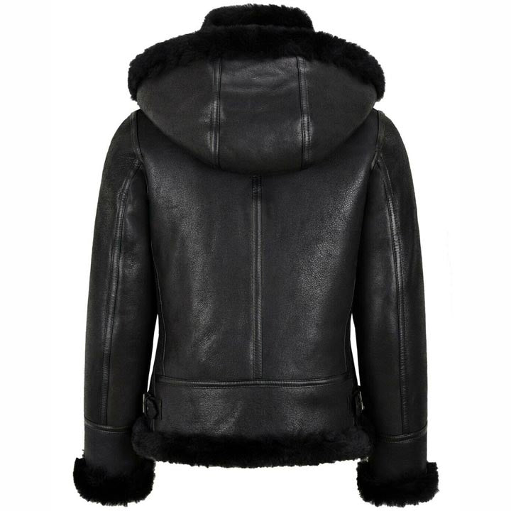 Women's B3 Bomber Classic Shearling Jacket with Hood
