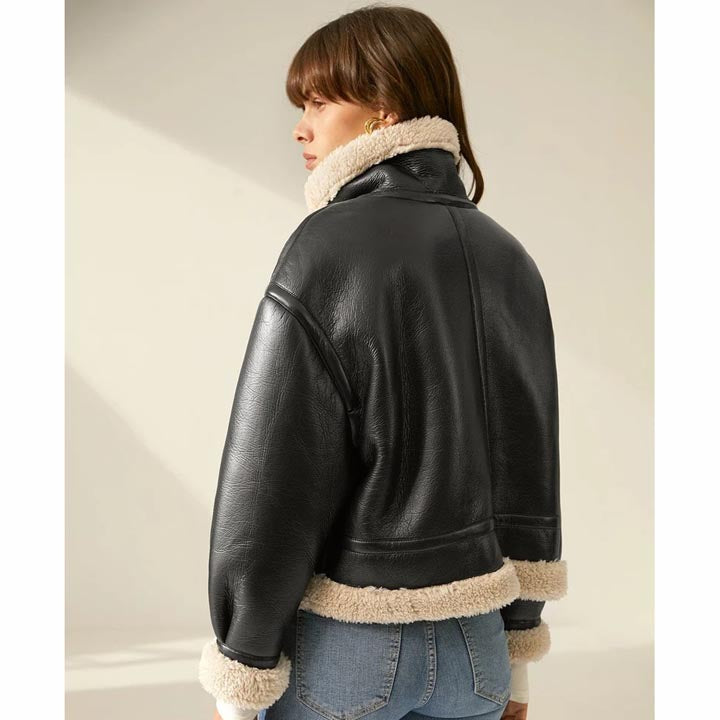 Women's B3 RAF Aviator Bomber Sheepskin Shearling Leather Jacket