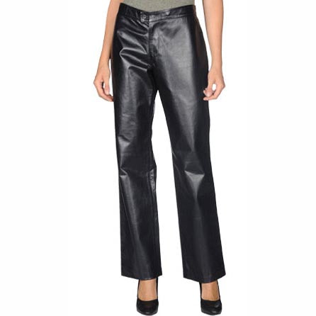 Women's High-Rise Waistline Leather Pants