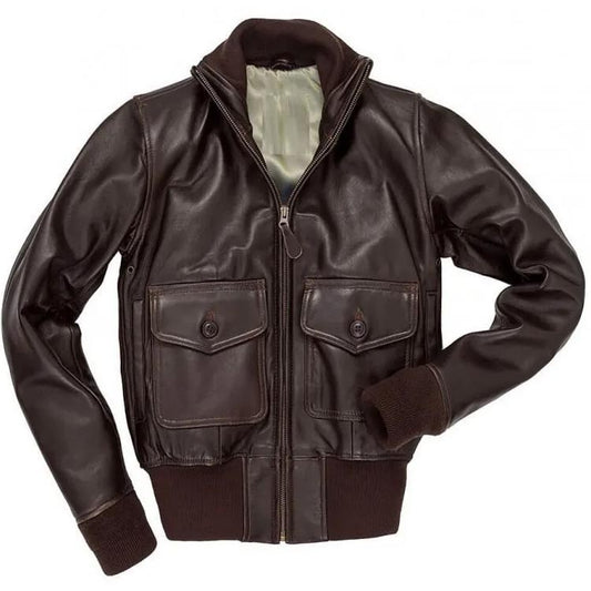 Women's Vintage Brown Leather Bomber Jacket Women's Vintage Brown Leather Bomber Jacket