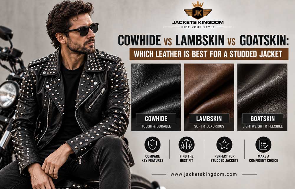 Cowhide vs Lambskin vs Goatskin: Which Leather Is Best for a Studded Jacket
