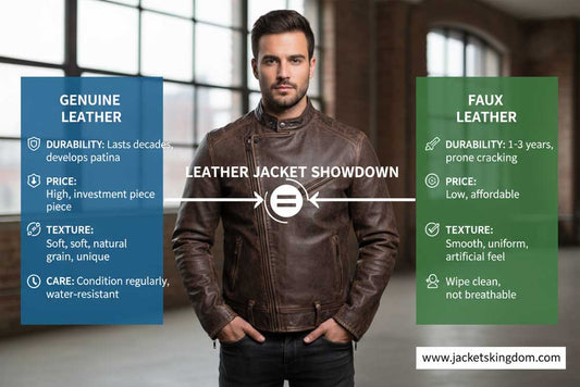 Difference Between Genuine Leather vs Faux Leather Jacket USA