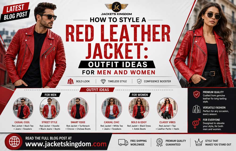 How to Style a Red Leather Jacket: Outfit Ideas for Men and Women