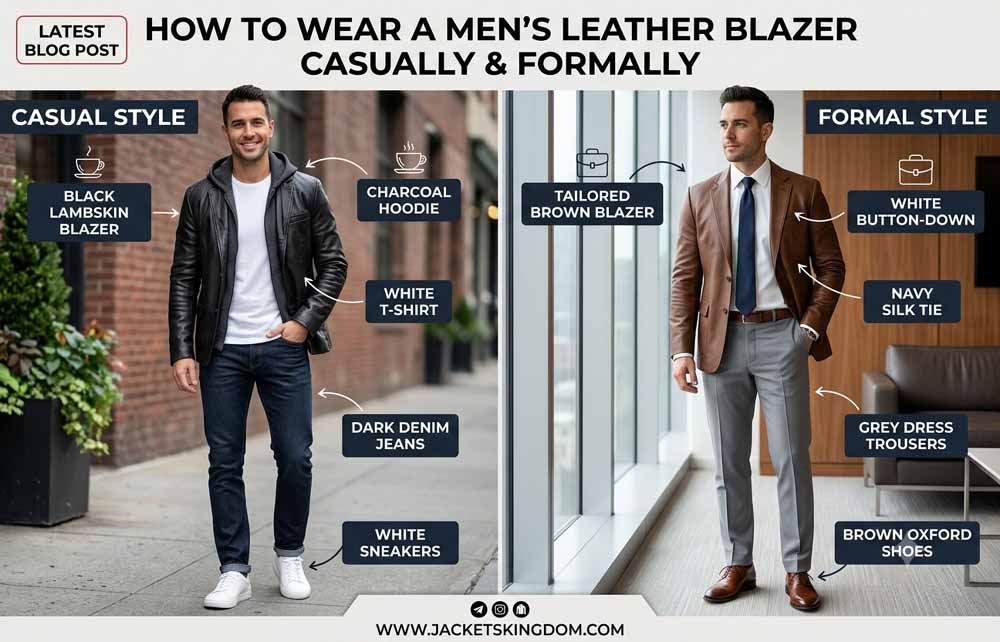 How to Wear a Men's Leather Blazer Casually and Formally