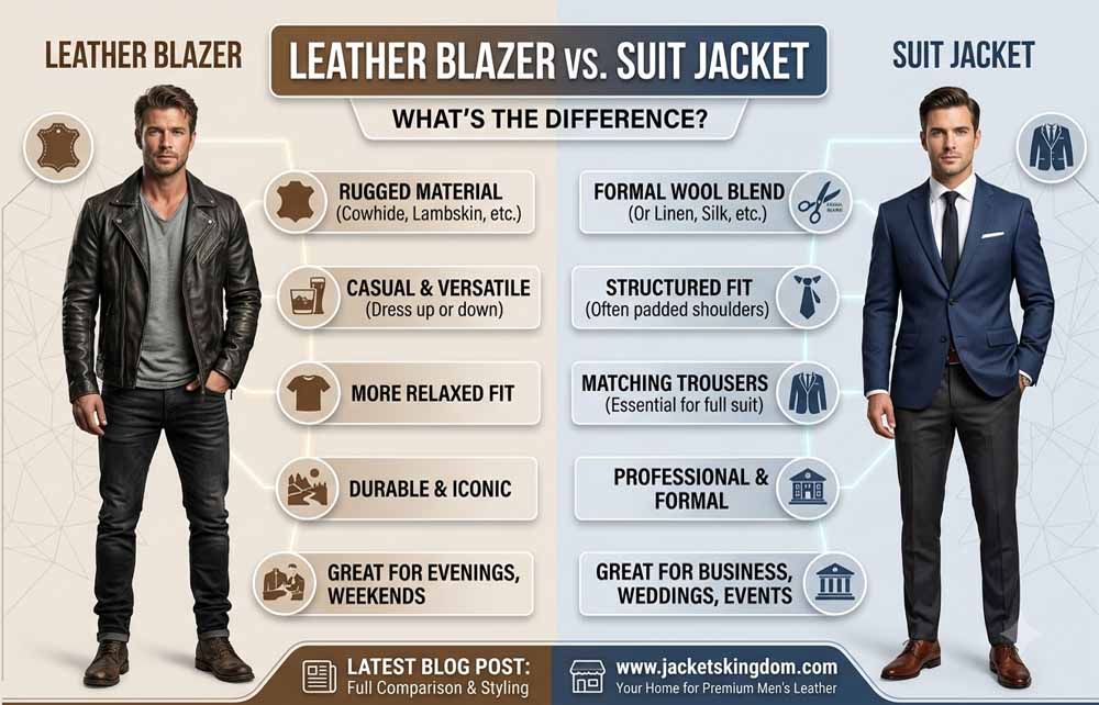 Leather Blazer vs Suit Jacket: What's the Difference?
