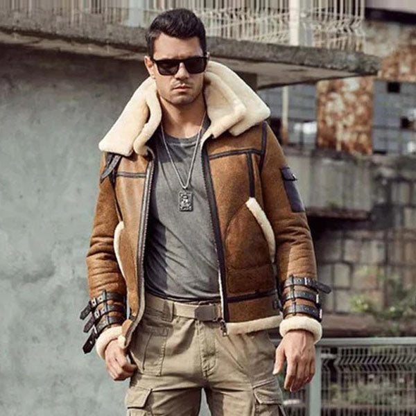 Embrace Warmth and Style with a Luxurious Leather Shearling Jacket