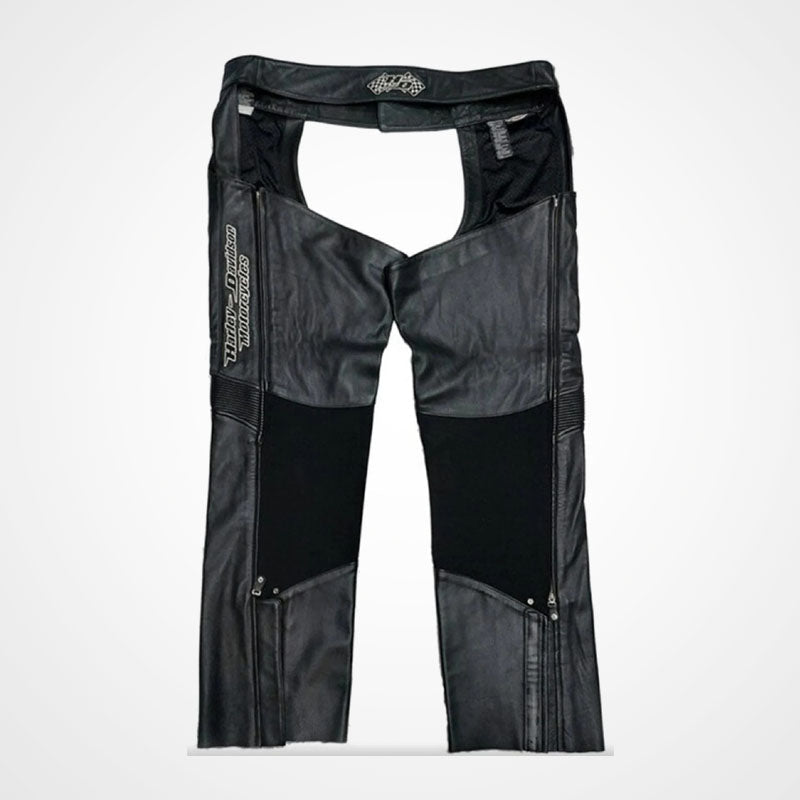 Men's genuine leather motorcycle chaps compared with full motorcycle leather riding pants