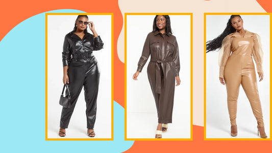 Plus-Size Leather Jumpsuit