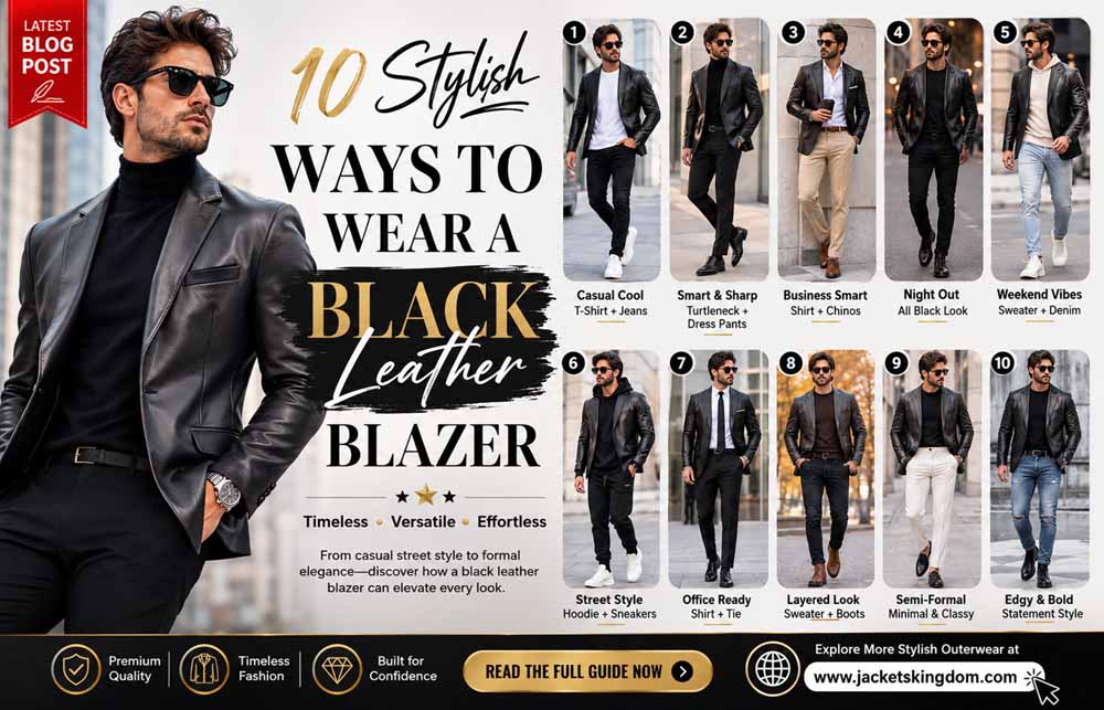 10 Stylish Ways to Wear a Black Leather Blazer