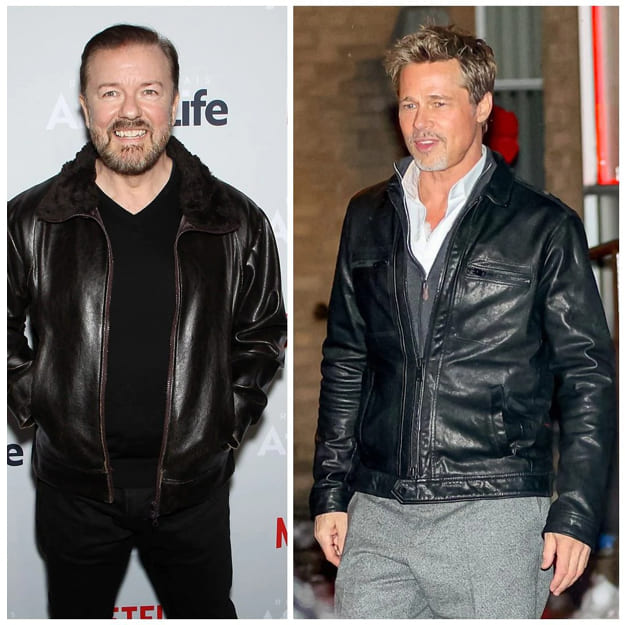 Which celebrity is famous for wearing leather jackets?