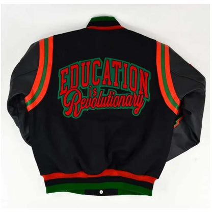 1619 Freedom School Motto Varsity Jacket