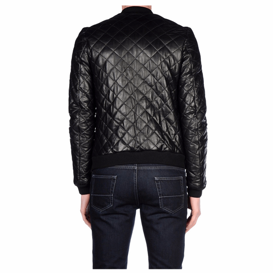 Black Slim Fit Fashion Leather Jacket Mens