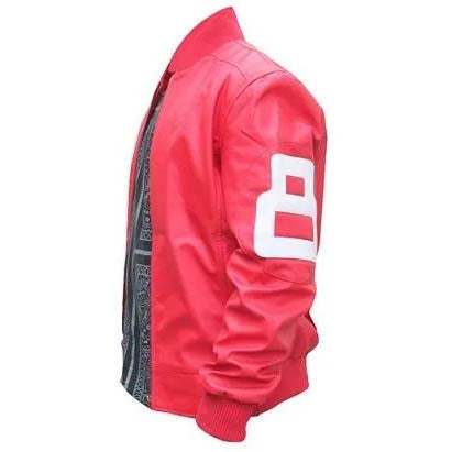 8 Ball Pink Leather Bomber Jacket