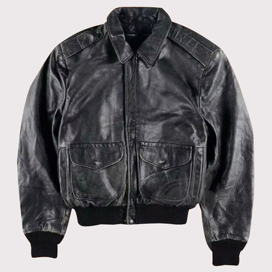 80s A2 Flight Vintage Military Leather Jacket