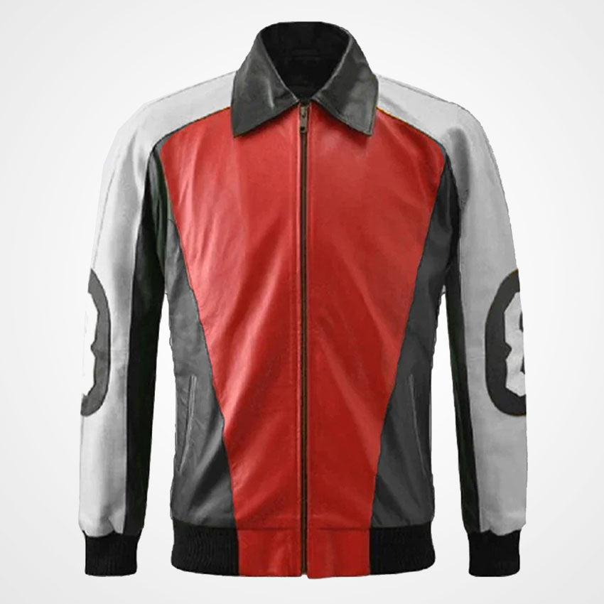 Buy 8 Ball Pool David Puddy Bomber Leather Jacket - Jackets Kingdom